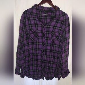 Torrid Challis Button Down Long Sleeve Shirt Size 4